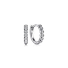 Gabriel & Co. 14K White Gold Diamond Huggie In 12mm with Bezel Set and Milgrain