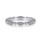 Gabriel & Co. 14K White Gold Diamond Stackable Ring Bujukan