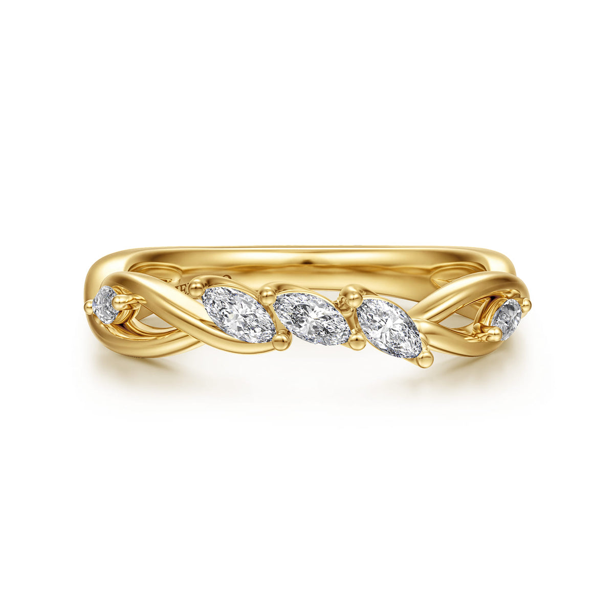 Gabriel & Co. 14K White Gold Diamond Wedding Band