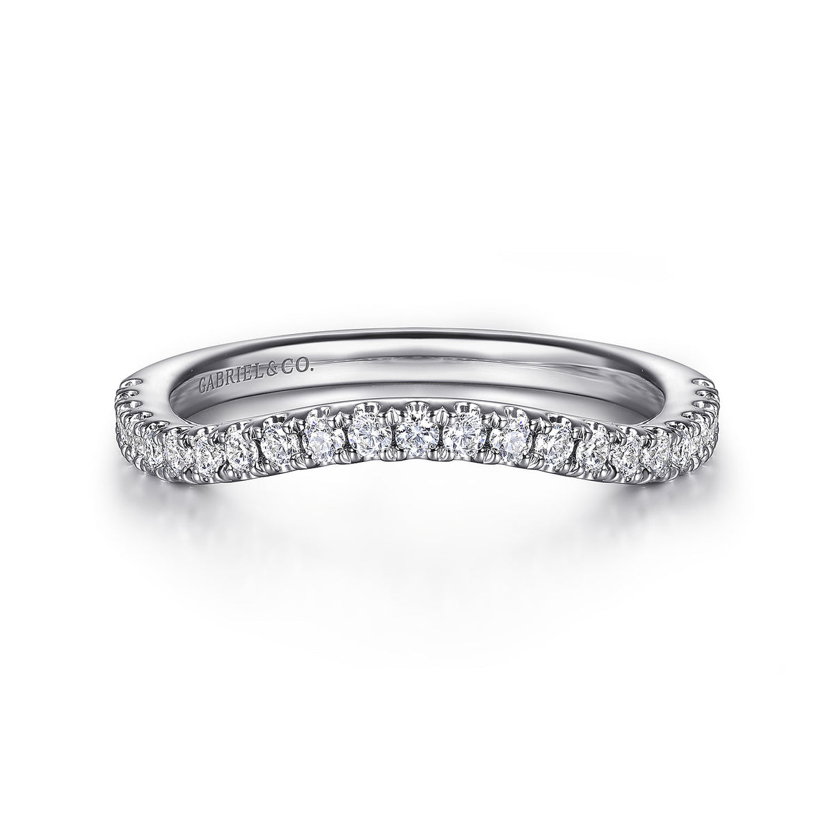 Gabriel & Co. 14K White Gold Diamond Wedding Band