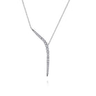 Gabriel & Co. 14K White Gold Diamond Y Necklace