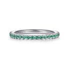Gabriel & Co. 14K White Gold Emerald Stackable Ring