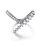 Gabriel & Co. 14K White Gold Graduating Diamond Chevron Ring