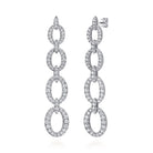 Gabriel & Co. 14K White Gold Graduating Diamond Link Stud Drop Earrings
