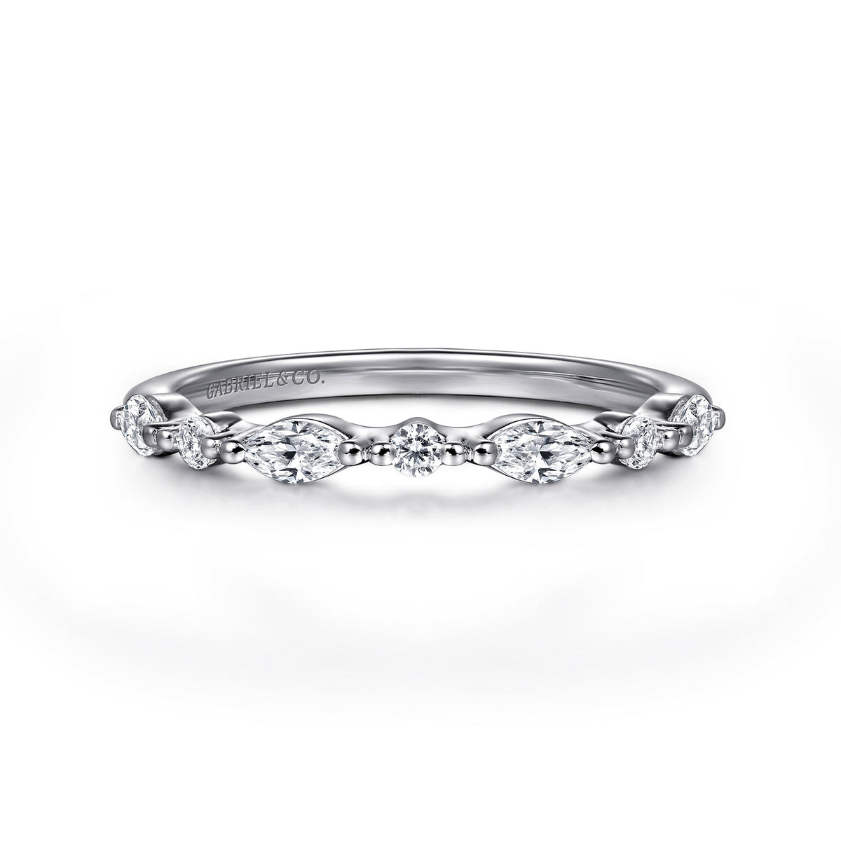 Gabriel & Co. 14K White Gold Matching Diamond Wedding Band