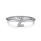 Gabriel & Co. 14K White Gold Pave Diamond Uppercase Z Initial Ring