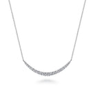 Gabriel & Co. 14K White Gold Prong Set Diamond Bar Necklace