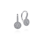 Gabriel & Co. 14K White Gold Round Diamond Cluster Leverback Earrings