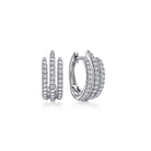 Gabriel & Co. 14K White Gold Triple Row Diamond Huggies
