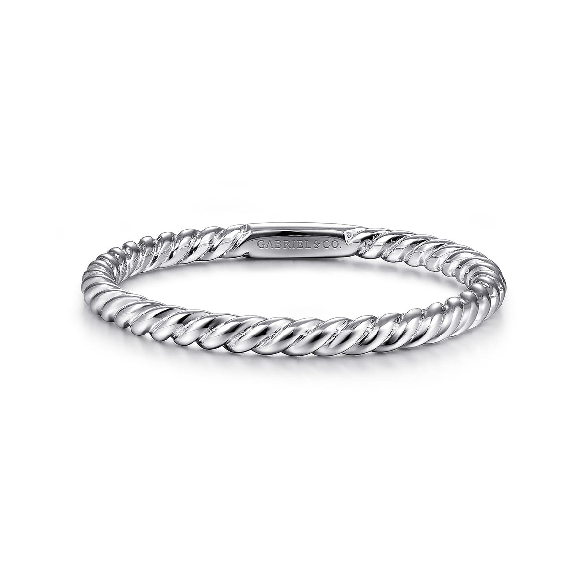 Gabriel & Co. 14K White Gold Twisted Rope Stackable Ring