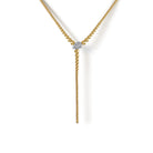 Gabriel & Co. 14K White Yellow Gold Bujukan Beads and Diamond Y Necklace