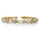 Gabriel & Co. 14K White Yellow Gold Diamond Bangle Bracelet