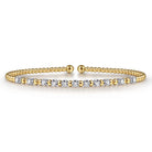 Gabriel & Co. 14K White Yellow Gold Diamond Cuff Bangle Bracelet 0 4ct Bujukan