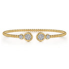 Gabriel & Co. 14K White Yellow Gold Diamond Open Bangle Bracelet Bujukan
