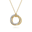 Gabriel & Co. 14K White Yellow Gold Diamond Pendant Necklace Bujukan