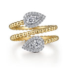 Gabriel & Co. 14K White Yellow Gold Diamond Wrap Ring Bujukan
