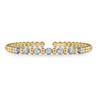 Gabriel & Co. 14K White and Yellow Gold Diamond Bujukan Beads Split Bangle