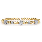 Gabriel & Co. 14K White and Yellow Gold Diamond Station Bujukan Split bangle