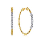 Gabriel & Co. 14K Yellow Gold 40mm Bujukan Diamond Classic Hoop Earrings