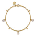 Gabriel & Co. 14K Yellow Gold Beaded Pearl Droplet Bracelet Bujukan
