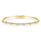 Gabriel & Co. 14K Yellow Gold Bezel Station Diamond Bangle