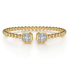 Gabriel & Co. 14K Yellow Gold Bujukan Baguette and Princess Diamond Split Bangle Bracelet