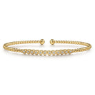 Gabriel & Co. 14K Yellow Gold Bujukan Bead Diamond Bangle