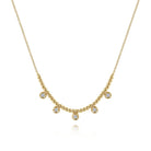 Gabriel & Co. 14K Yellow Gold Bujukan Bead Necklace with Diamond Drops