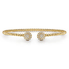 Gabriel & Co. 14K Yellow Gold Bujukan Cluster Diamond Split Bangle