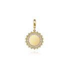 Gabriel & Co. 14K Yellow Gold Bujukan Diamond 18mm Round Shape Personalize Medallion Pendant with Detachable Bail