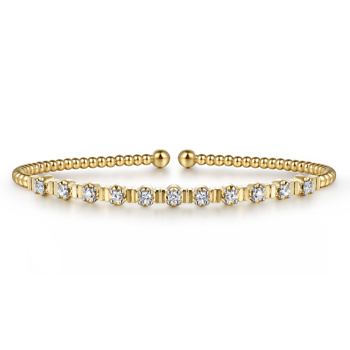 Gabriel & Co. 14K Yellow Gold Bujukan Diamond Bangle
