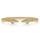 Gabriel & Co. 14K Yellow Gold Bujukan Diamond Spike Open Bangle Bracelet