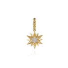 Gabriel & Co. 14K Yellow Gold Bujukan Diamond Starburst Medallion Pendant with Detachable Bail