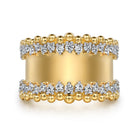 Gabriel & Co. 14K Yellow Gold Bujukan Diamond Wide Band Ring