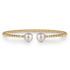 Gabriel & Co. 14K Yellow Gold Bujukan Pearls Split Bangle