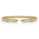 Gabriel & Co. 14K Yellow Gold Bujukan and Diamond Spike Open Bangle Bracelet BG5190-62Y45JJ
