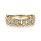 Gabriel & Co. 14K Yellow Gold Chain Link Stackable Diamond Ring