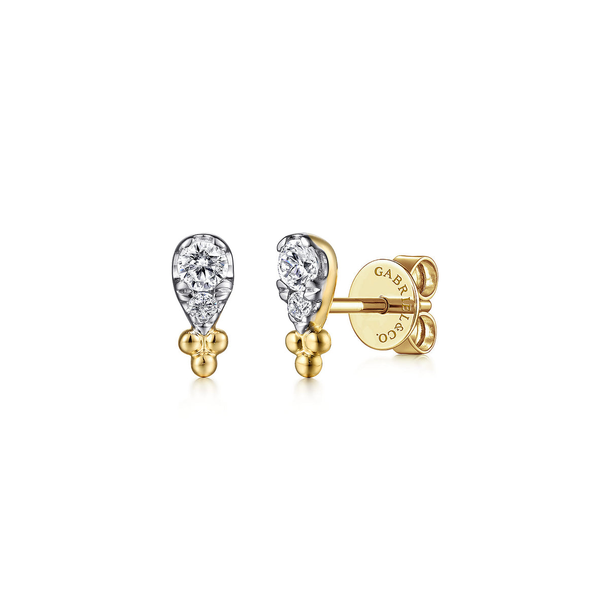 Gabriel & Co. 14K Yellow Gold Diamond Bujukan Stud Earrings