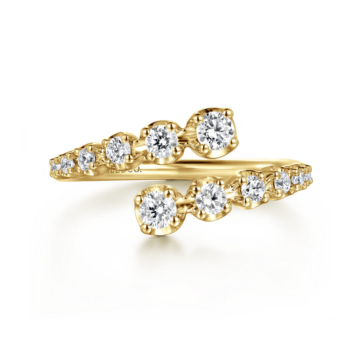 Gabriel & Co. 14K Yellow Gold Diamond Bypass Ring