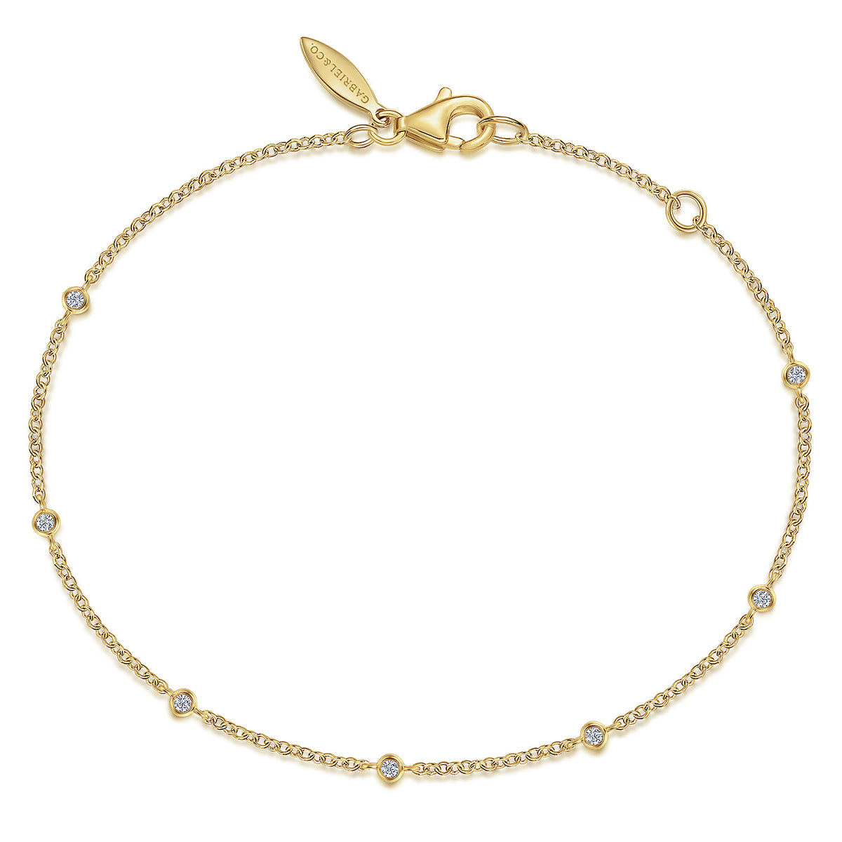 Gabriel & Co. 14K Yellow Gold Diamond Chain Bracelet