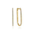 Gabriel & Co. 14K Yellow Gold Diamond Classic Elongated Oval Hoop Earrings