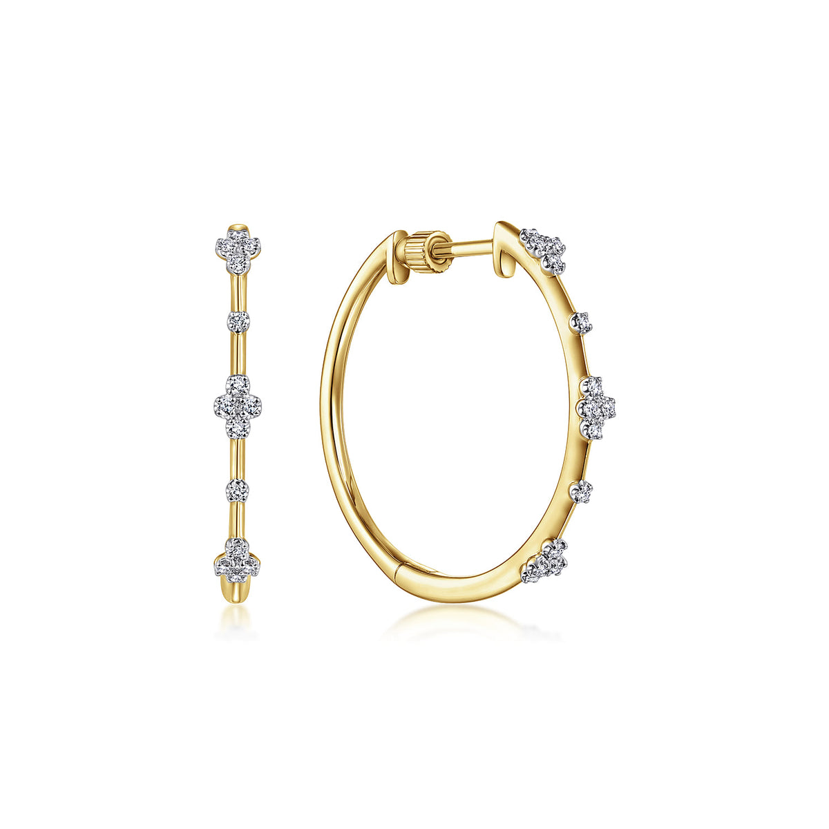 Gabriel & Co. 14K Yellow Gold Diamond Classic Hoop Earrings 20mm