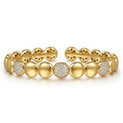 Gabriel & Co. 14K Yellow Gold Diamond Cluster Cuff Bangle Bracelet