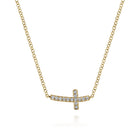 Gabriel & Co. 14K Yellow Gold Diamond Cross Necklace 0.07ct
