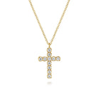 Gabriel & Co. 14K Yellow Gold Diamond Cross Pendant Necklace