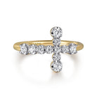 Gabriel & Co. 14K Yellow Gold Diamond Cross Ring