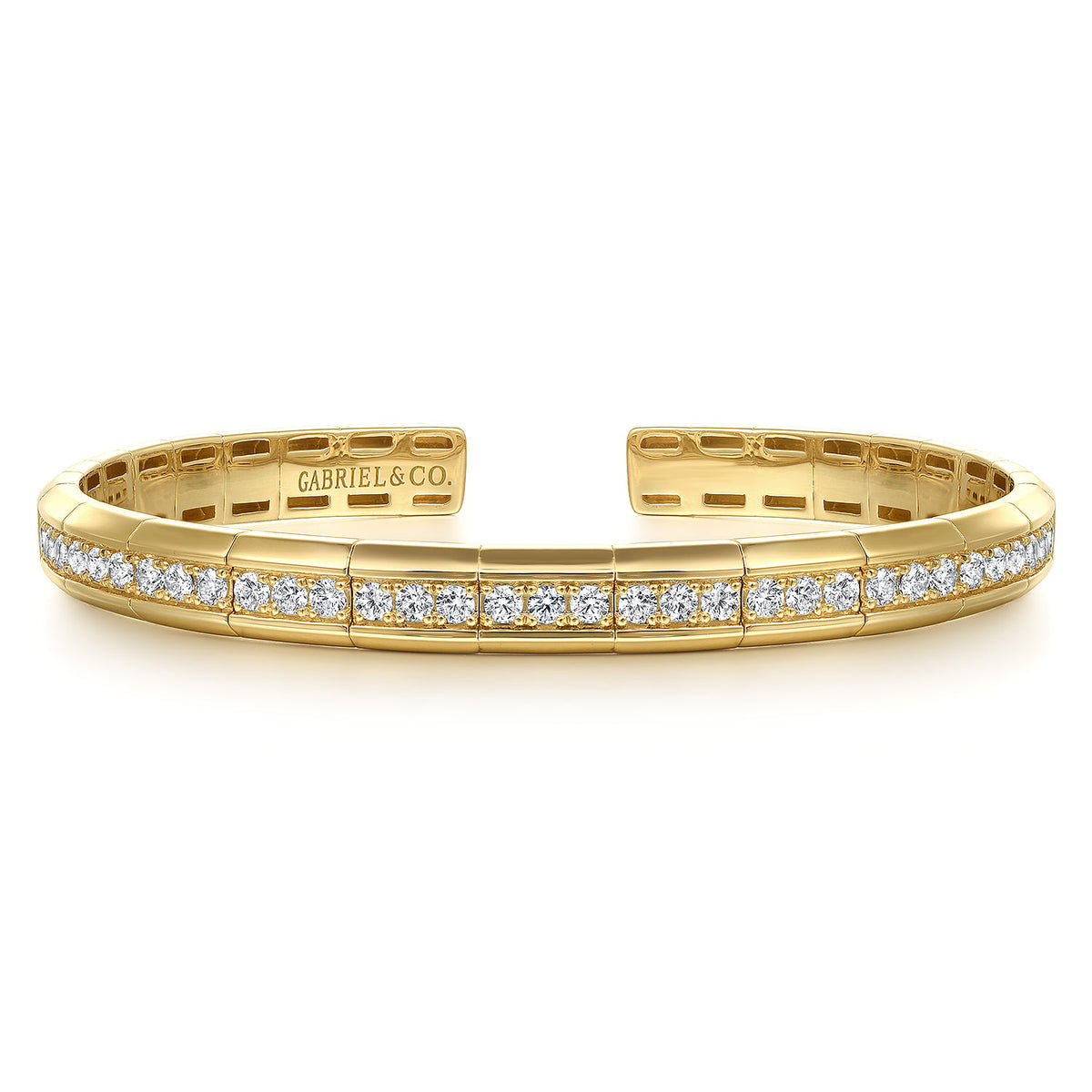 Gabriel & Co. 14K Yellow Gold Diamond Cuff Bangle Bracelet