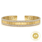 Gabriel & Co. 14K Yellow Gold Diamond Cut Cuff Bangle BG4938-62Y45JJ