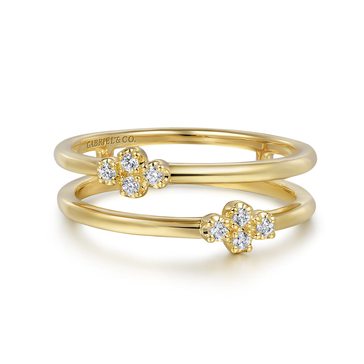 Gabriel & Co. 14K Yellow Gold Diamond Easy Stackable Ring 0.08ct
