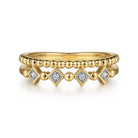 Gabriel & Co. 14K Yellow Gold Diamond Easy Stackable Ring Bujukan